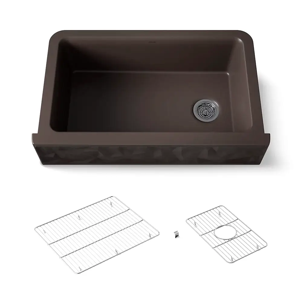 Kohler 29825-CM2 Cairn 34" Undermount Single Bowl Farmhouse Kitchen Sink Matte Brown