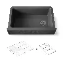 Kohler 29825-CM7 Cairn 34" Undermount Single Bowl Farmhouse Kitchen Sink Matte Graphite