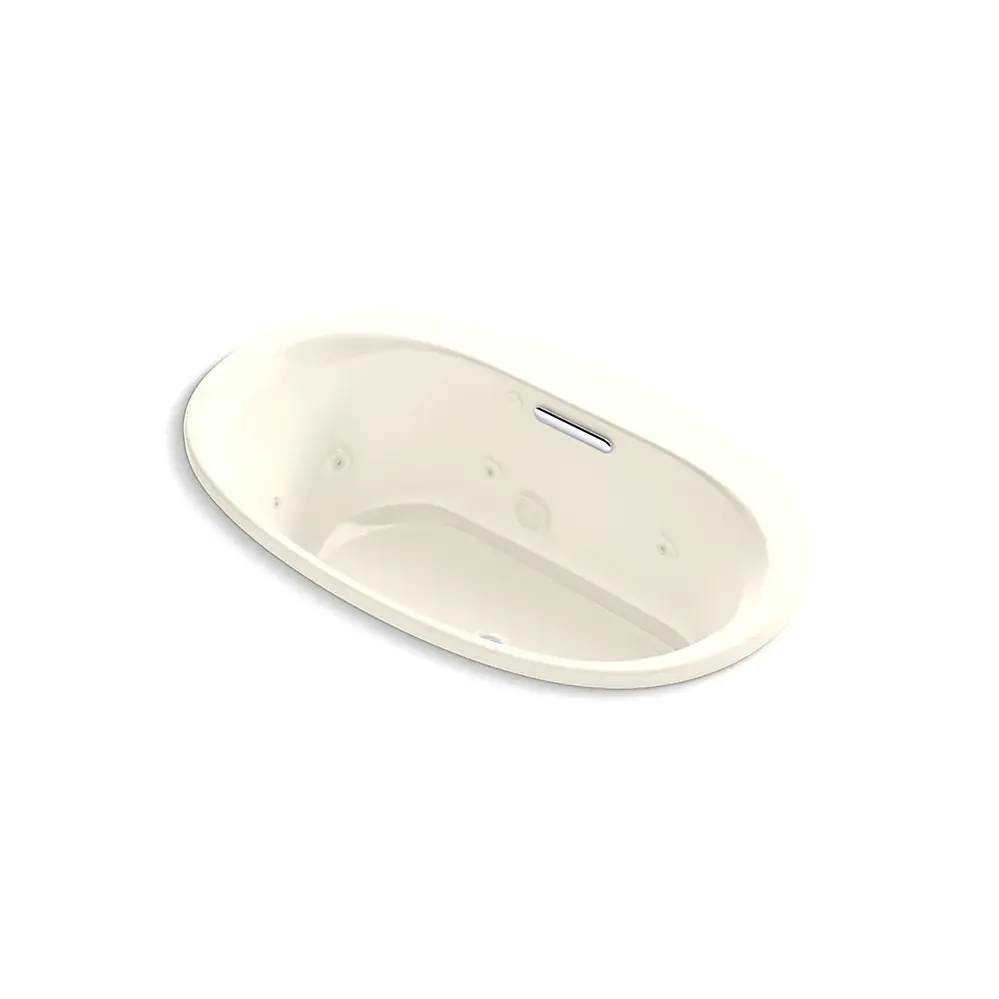 Kohler 5714-JH-96 Underscore 60" x 36" Drop-in Heated Whirlpool Bath Biscuit