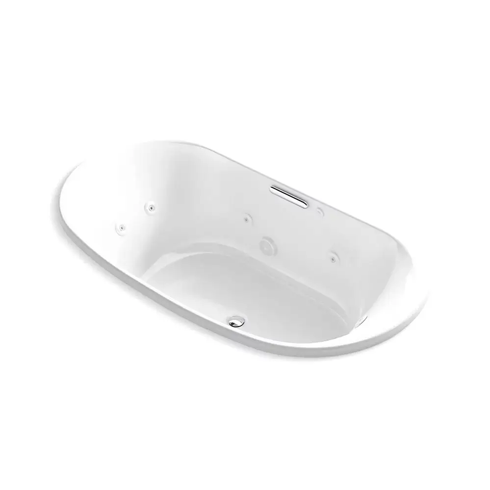 Kohler 5718-JH-0 Underscore 72" x 42" Drop-in Heated Whirlpool Bath White