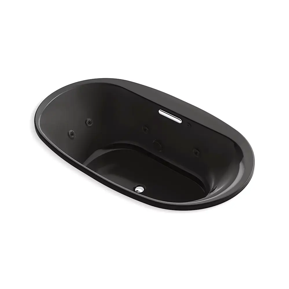 Kohler 5718-JH-7 Underscore 72" x 42" Drop-in Heated Whirlpool Bath Black