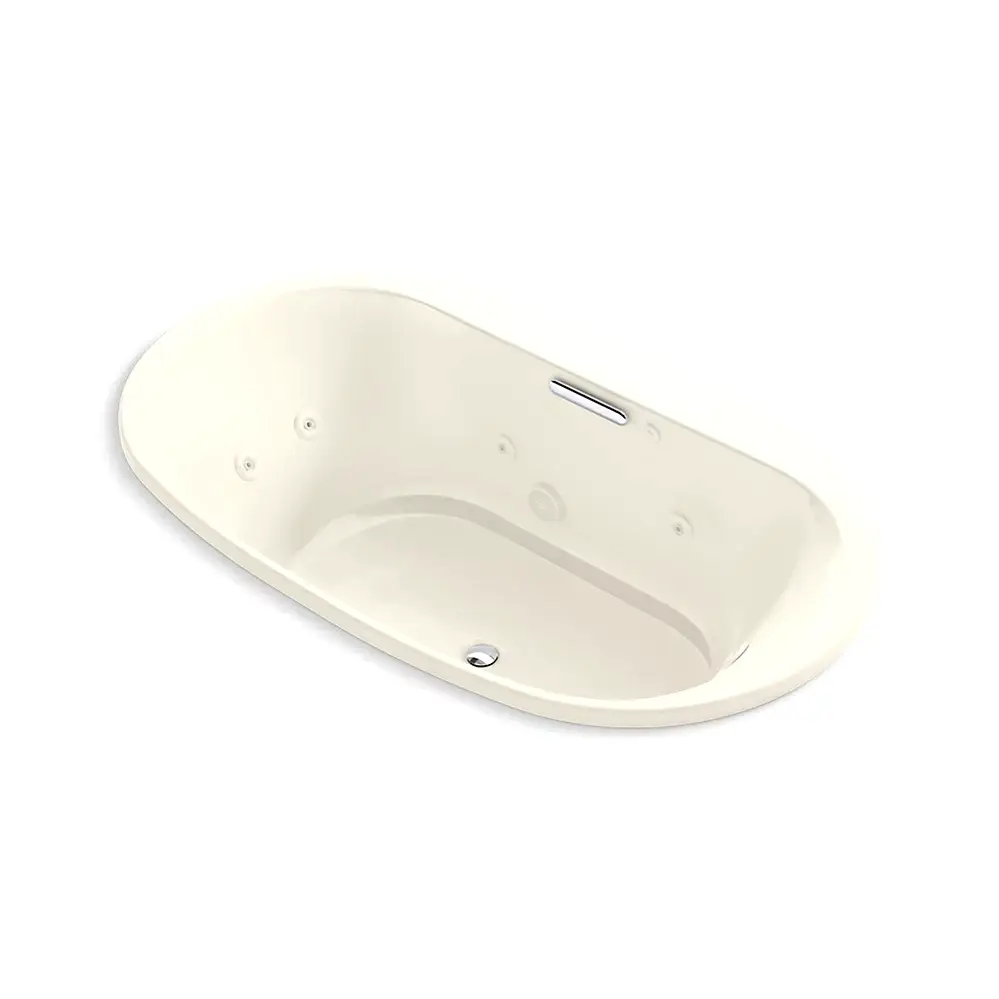 Kohler 5718-JH-96 Underscore 72" x 42" Drop-in Heated Whirlpool Bath Biscuit