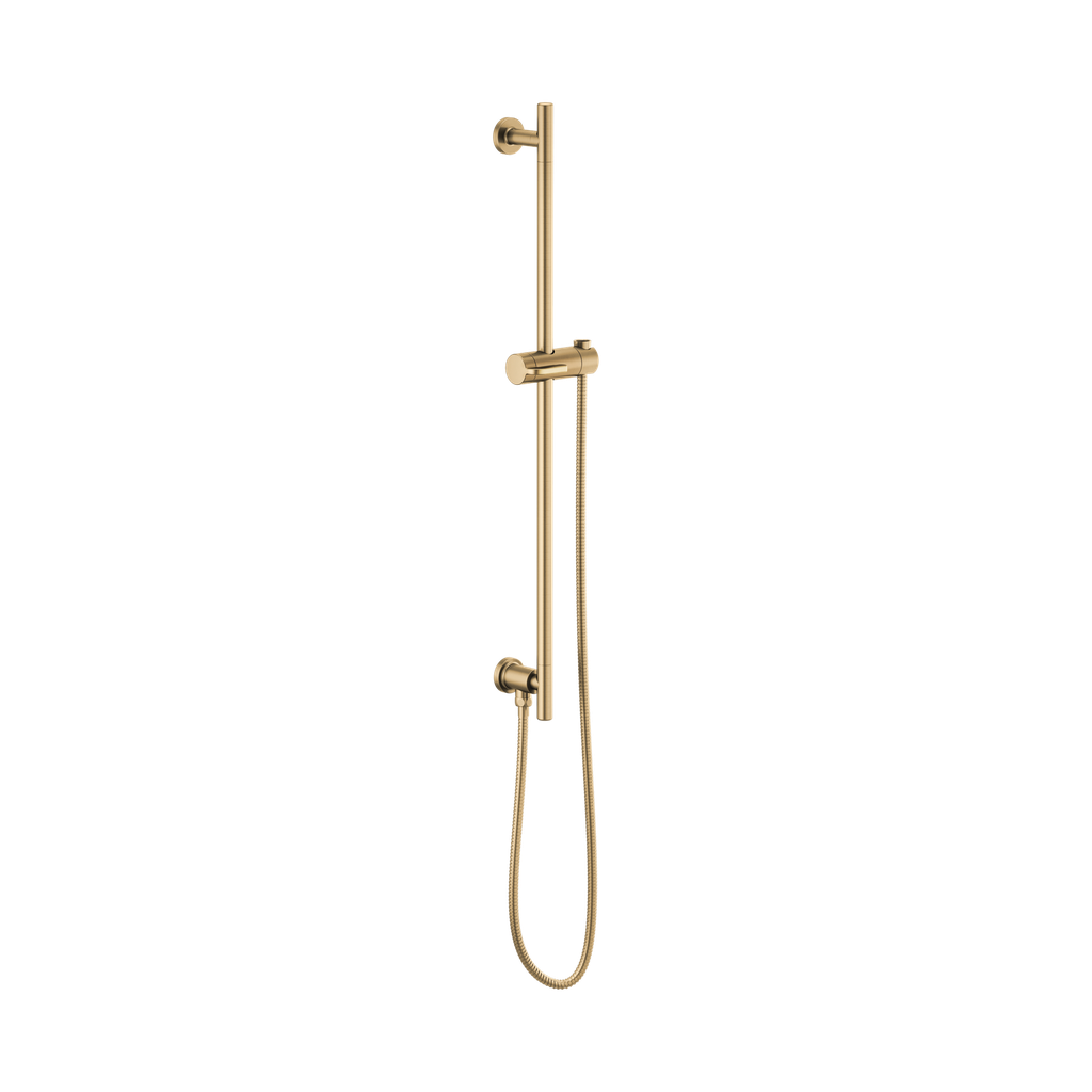Brizo 74792-GL Essential Shower Series Linear Round Slide Bar With Hose Brilliance Luxe Gold