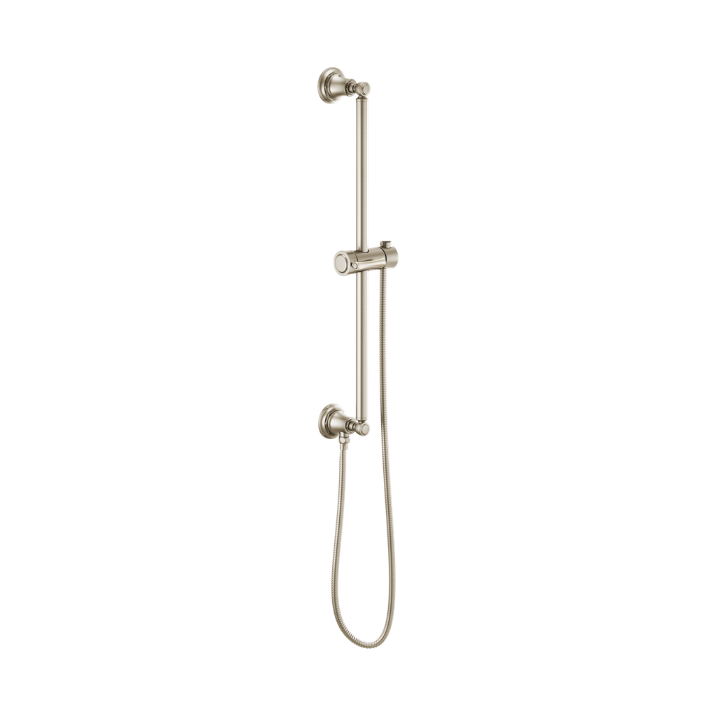 Brizo 74795-BN Essential Shower Series Classic Round Slide Bar With Hose Brilliance Brushed Nickel