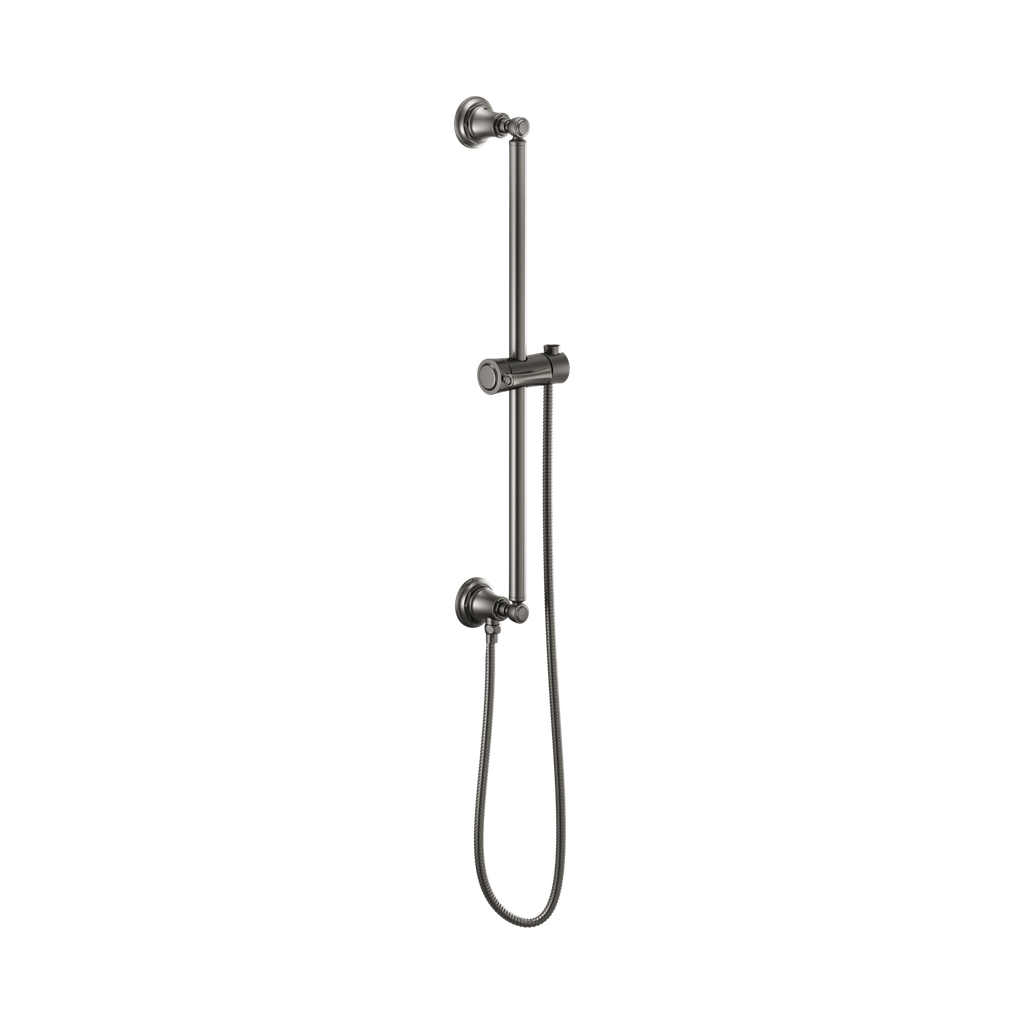 Brizo 74795-SL Essential Shower Series Classic Round Slide Bar With Hose Brilliance Luxe Steel