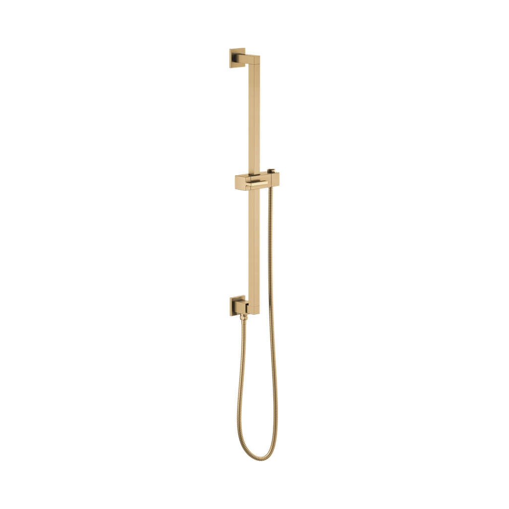 Brizo 74799-GL Essential Shower Series Linear Square Slide Bar With Hose Brilliance Luxe Gold