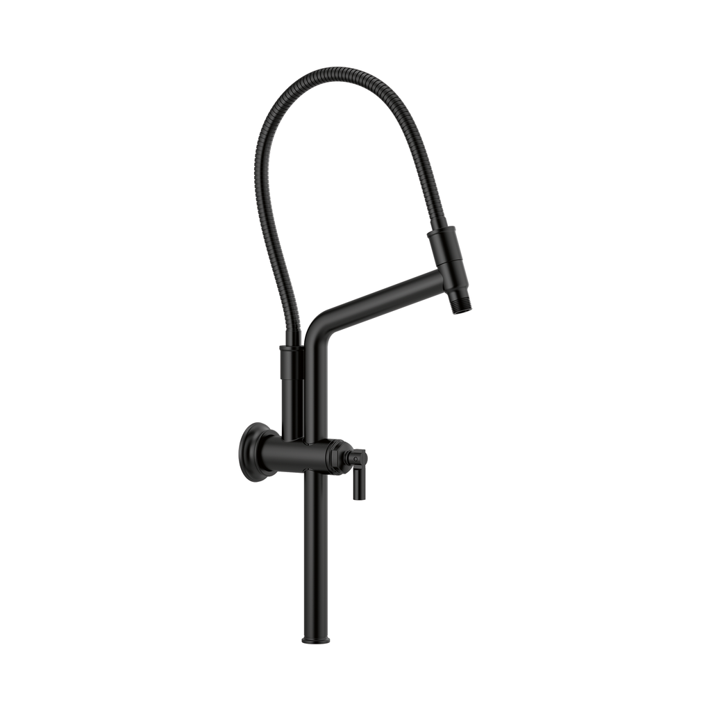 Brizo 81376-BL Essential Shower Series Classic Slide Bar Shower Arm And Flange Matte Black