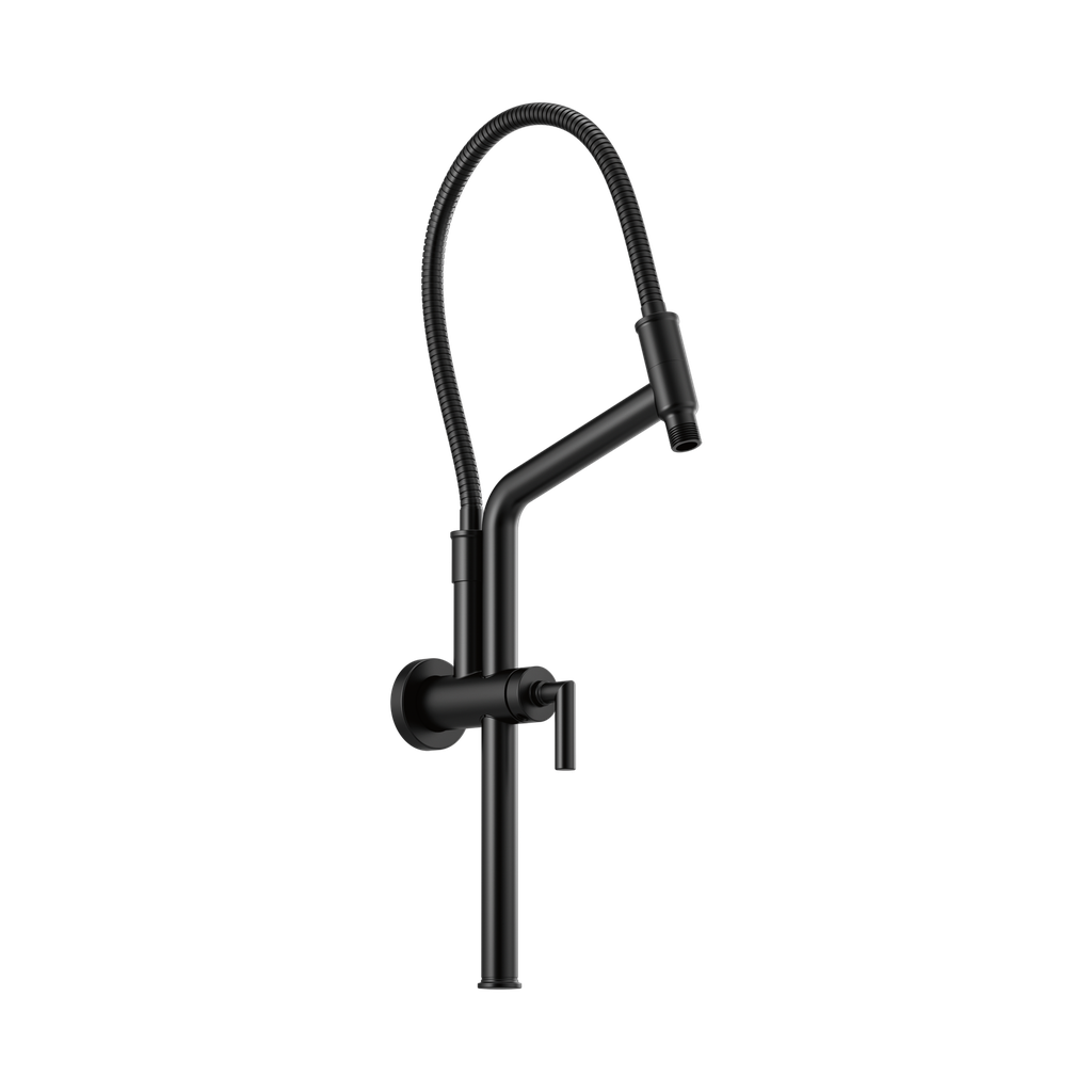 Brizo 81892-BL Essential 10 7/16" Linear Round Slide Bar Shower Arm And Flange Matte Black