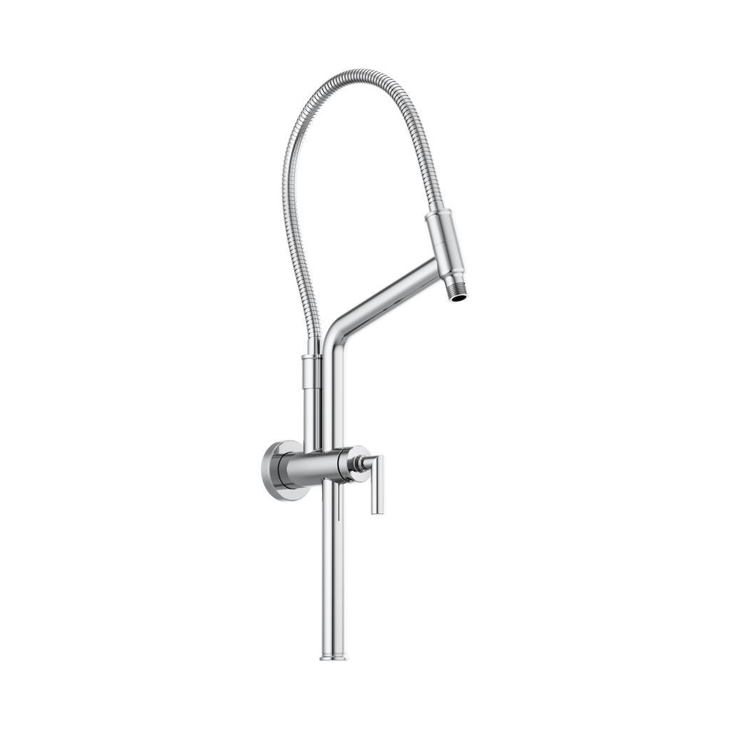 Brizo 81892-PC Essential 10 7/16" Linear Round Slide Bar Shower Arm And Flange Polished Chrome
