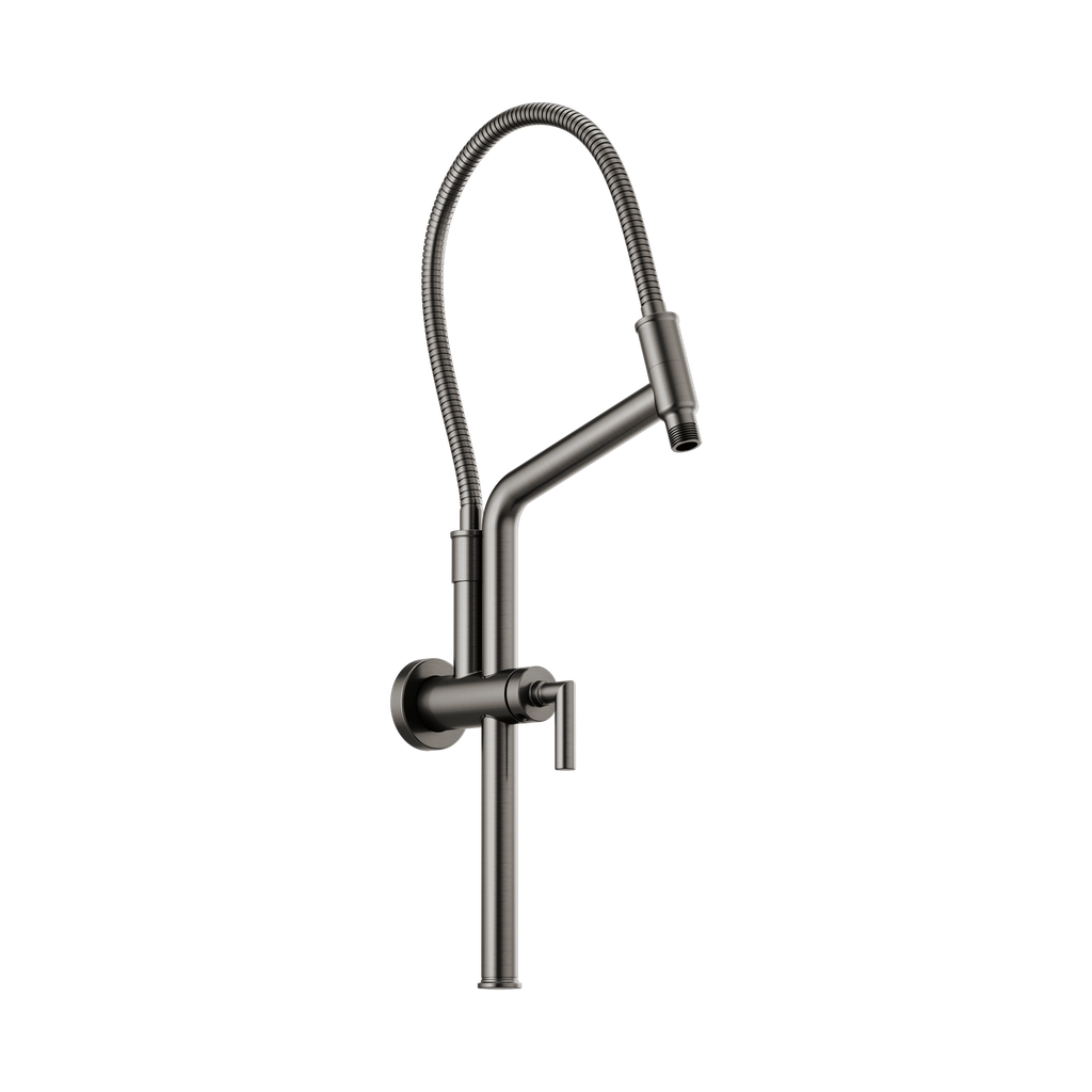 Brizo 81892-SL Essential 10 7/16" Linear Round Slide Bar Shower Arm And Flange Brilliance Luxe Steel