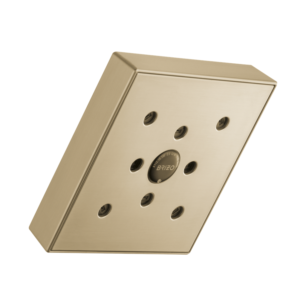 Brizo 87380-GL Essential 5” Linear Square H2Okinetic Showerhead Brilliance Luxe Gold