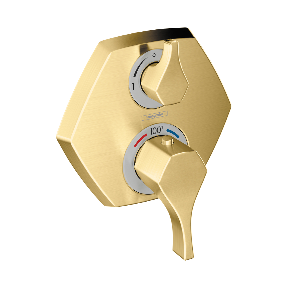 Hansgrohe 04820250 Thermostatic Trim With Volume Control And Diverter Brushed Gold Optic