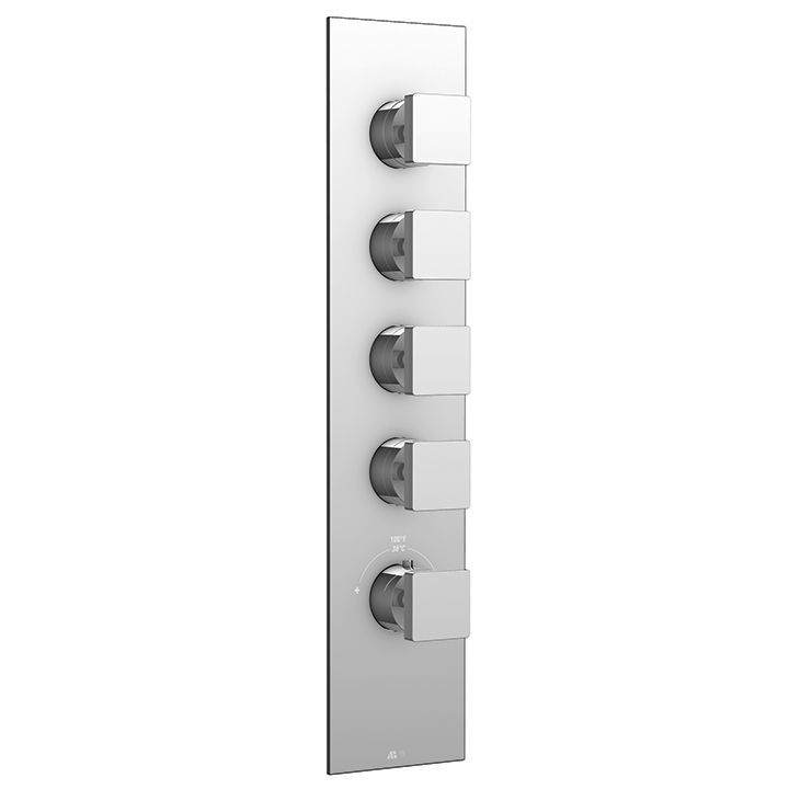 Aquabrass S3495 Square Trim Set For 3/4 Thermostatic Valve 3004 Polished Chrome