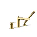 Kohler 74032-4-2MB Taut Deck Mount Faucet With Handshower Vibrant Brushed Moderne Brass