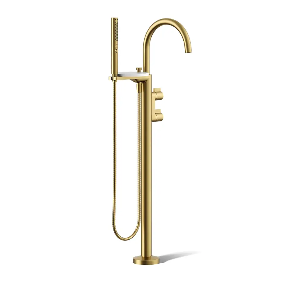 Kohler T77984-4-2MB Components Freestanding Bath Faucet Lever Handles Vibrant Brushed Moderne Brass