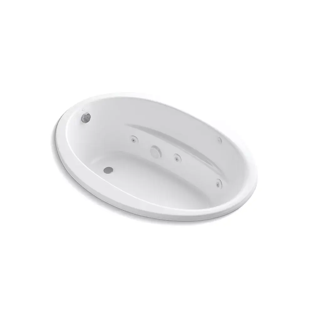 Kohler 1162-CB-0 Sunward 60" x 42" Drop-in Whirlpool Heated Bath White