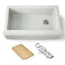 Kohler 24564-FF Riverby 35-3/4" Undermount Farmhouse Workstation Sink Sea Salt