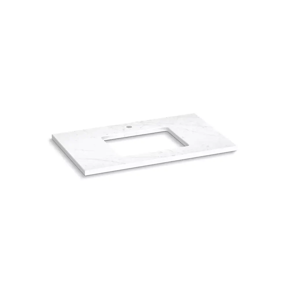Kohler 28250-EST Silestone 37" Quartz Vanity Top With Rectangular Cutout Eternal Statuario
