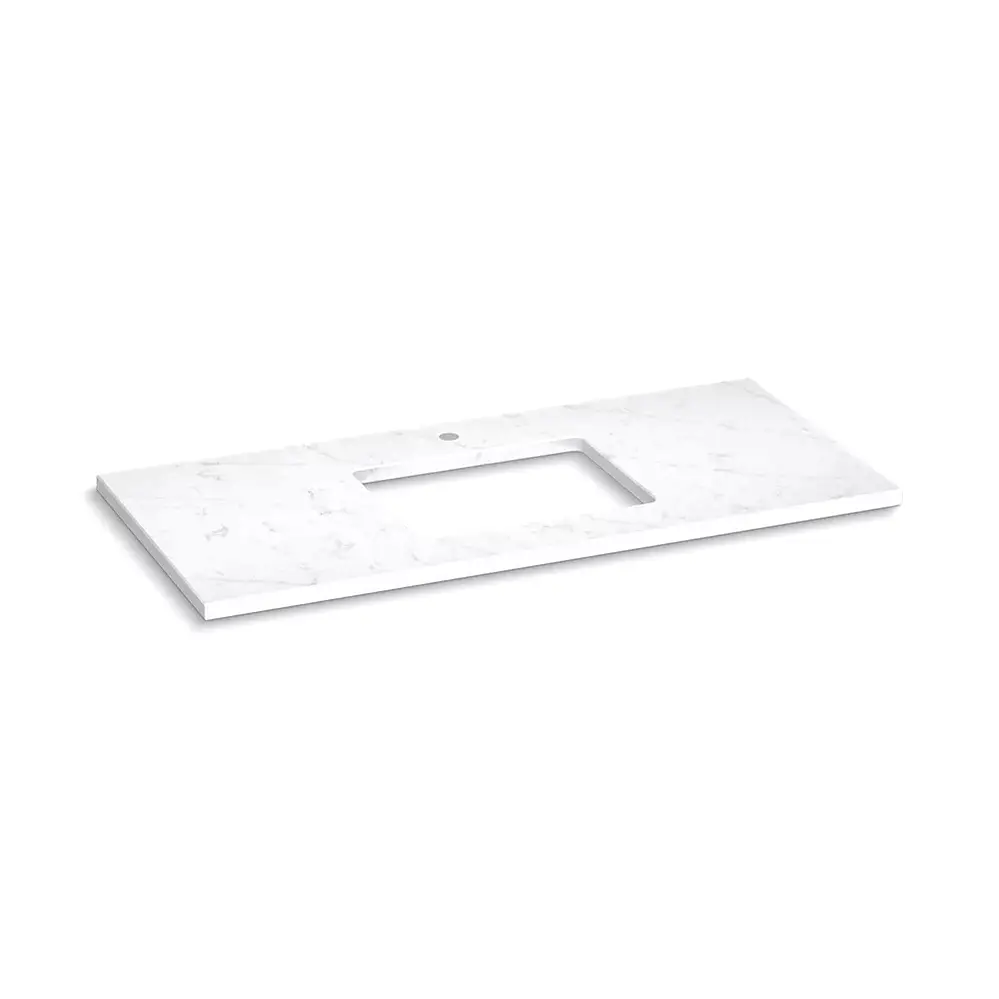Kohler 28253-EST Silestone 49" Quartz Vanity Top With Rectangular Cutout Eternal Statuario