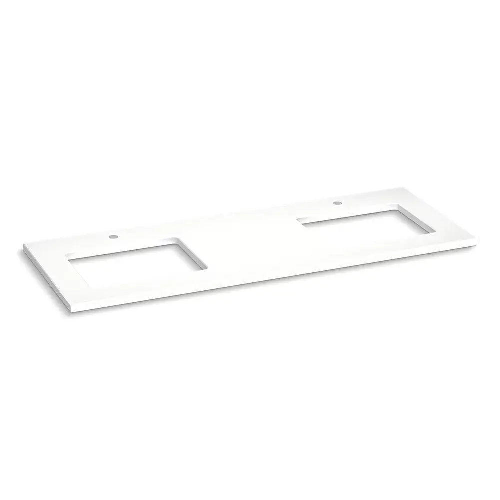 Kohler 28255-MMW Silestone 61" Quartz Vanity Top Two Rectangular Cutouts Miami White