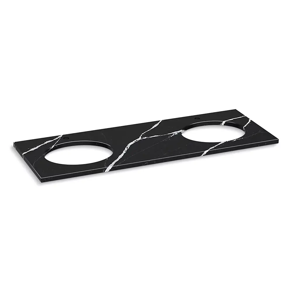 Kohler 28256-EMQ Silestone Quartz 61" Vanity Top Double Oval Cutouts Eternal Marquina