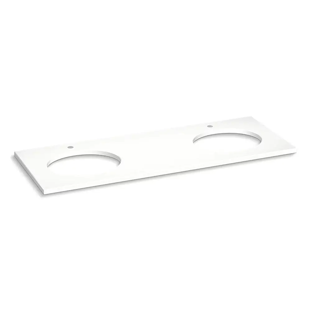 Kohler 28256-MMW Silestone Quartz 61" Vanity Top Double Oval Cutouts Miami White