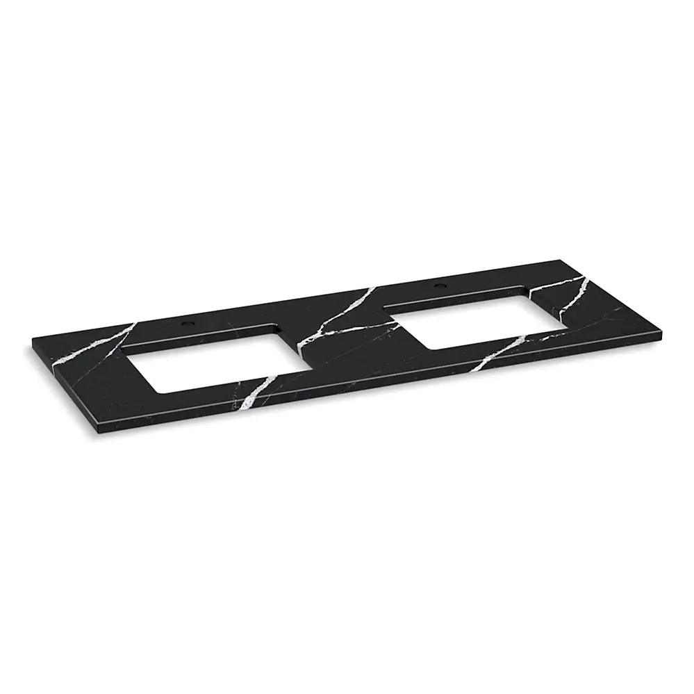 Kohler 28258-EMQ Silestone 61" Quartz Vanity Top Two Rectangular Cutouts Eternal Marquina