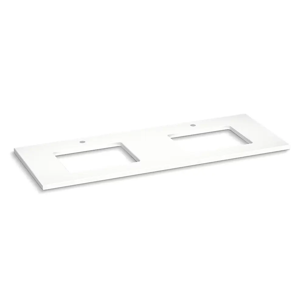 Kohler 28258-MMW Silestone 61" Quartz Vanity Top Two Rectangular Cutouts Miami White