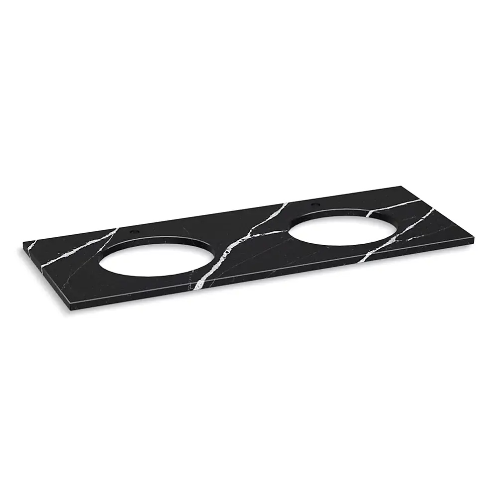 Kohler 28259-EMQ Silestone Quartz 61" Vanity Top Double Oval Cutouts Eternal Marquina