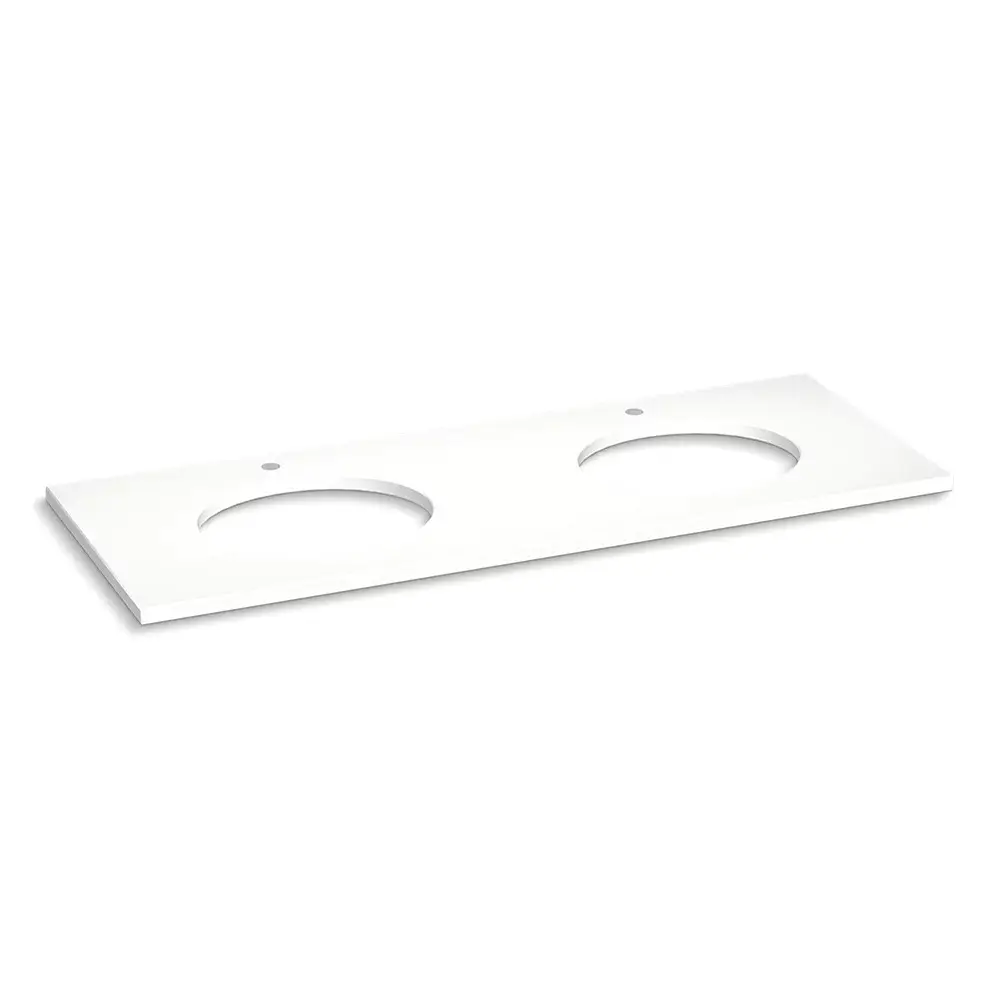 Kohler 28259-MMW Silestone Quartz 61" Vanity Top Double Oval Cutouts Miami White