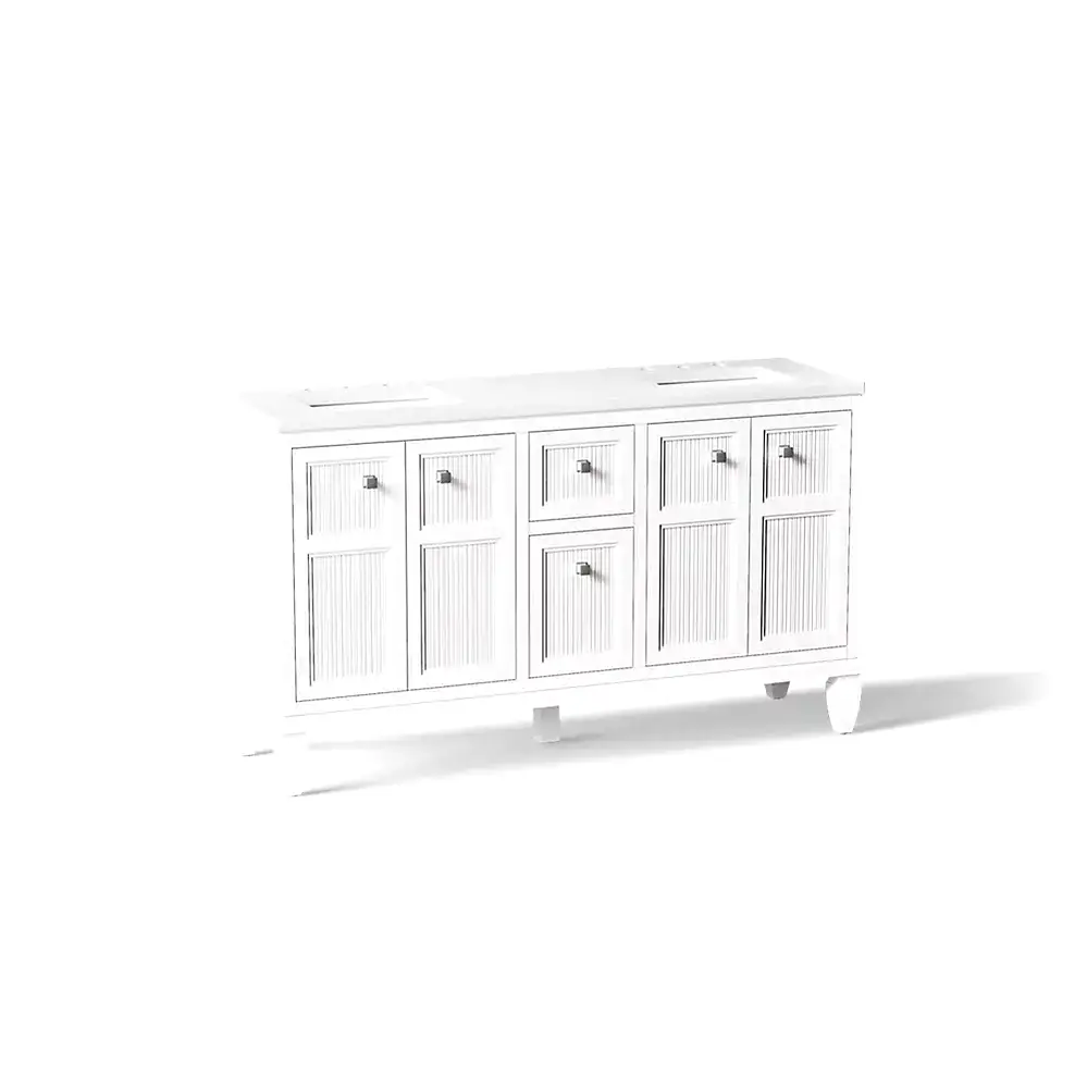 Kohler 33539-ASB-0 Hearthaven 60" Vanity Cabinet With Sink White