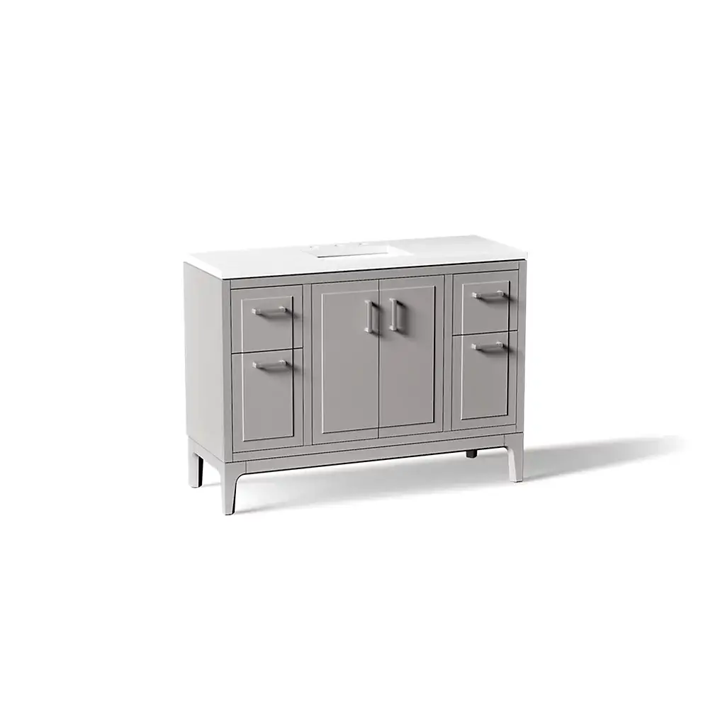 Kohler 33554-ASB-1WT Seer 48" Vanity Cabinet With Sink Mohair Grey