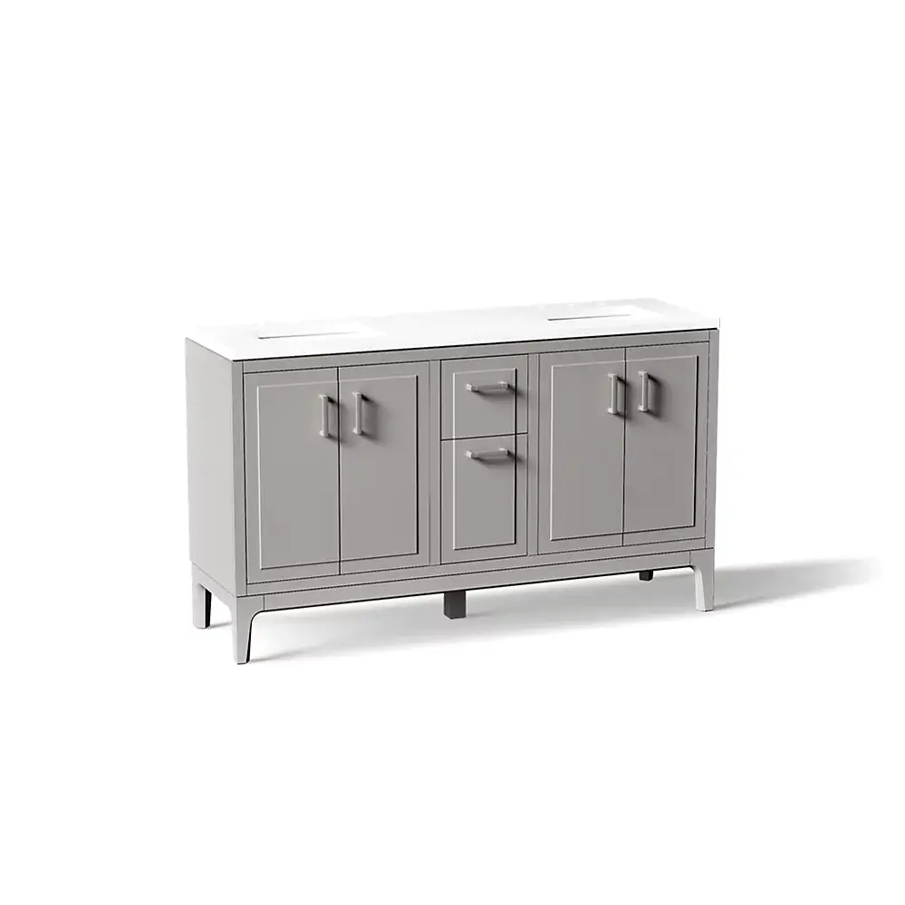 Kohler 33555-ASB-1WT Seer 60" Vanity Cabinet With Sink Mohair Grey