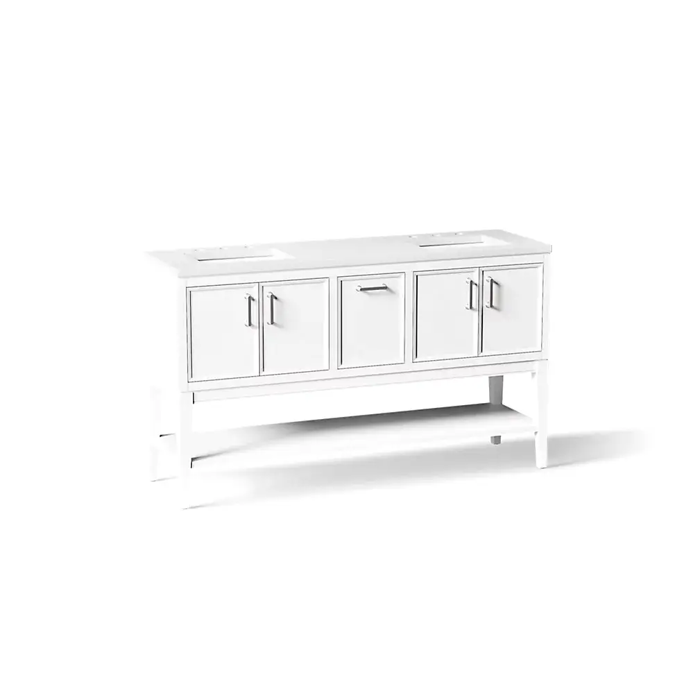 Kohler 33581-ASB-0 Winnow 60" Bathroom Vanity Cabinet With Sink White