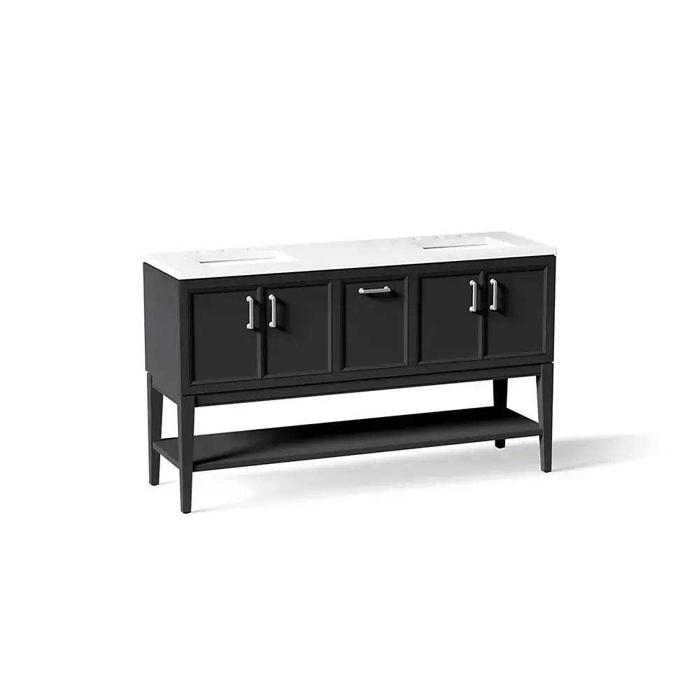 Kohler 33581-ASB-1WX Winnow 60" Bathroom Vanity Cabinet With Sink Slate Grey