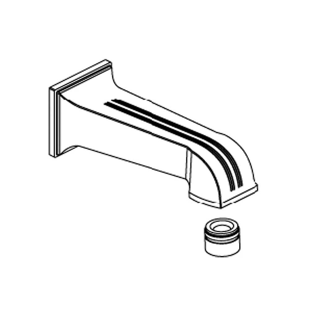 Kohler 1042149-A-BN Wall Mount Bath Plain Spout Assembly Vibrant Brushed Nickel