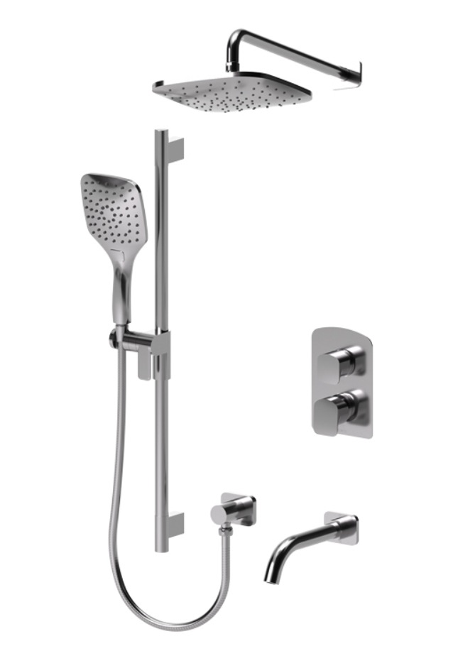 Tenzo DEPB33-501145-CR Delano T-Box Kit 3 Functions Pres Bal Chrome Finish