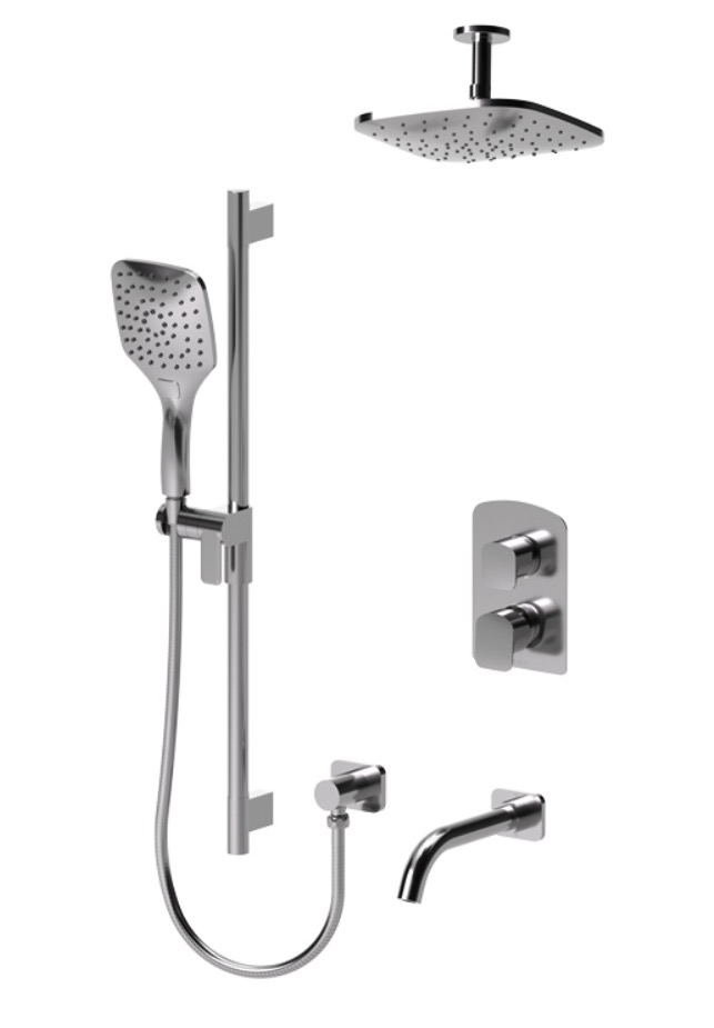 Tenzo DEPB33-511345-CR Delano T-Box Kit 3 Functions Pres Bal Chrome Finish