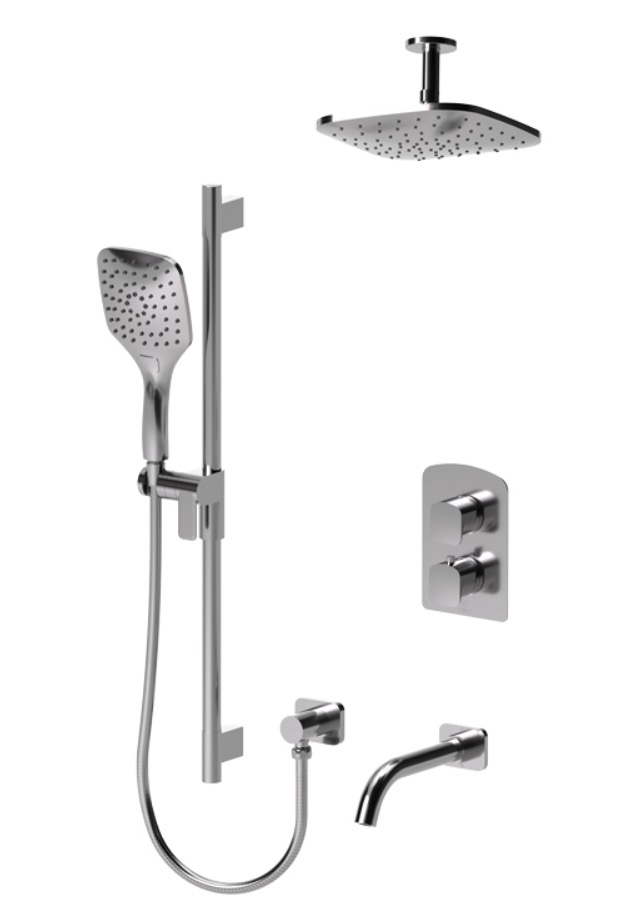 Tenzo DET33-511345-CR Delano T-Box Kit 3 Functions Thermo Chrome Finish