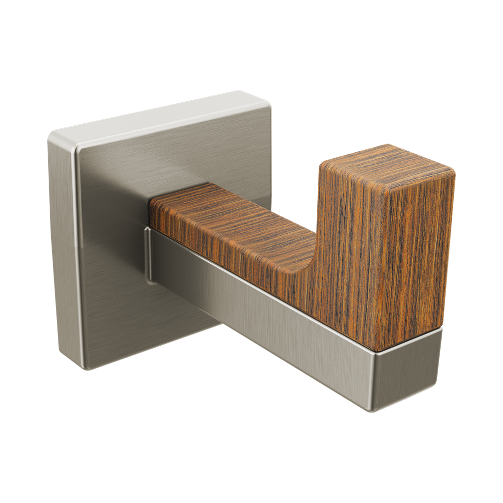 Brizo 693422-NKTK Frank Lloyd Wright Single Robe Hook Brilliance Luxe Nickel Wood