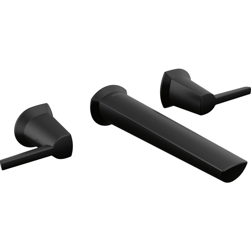 Delta T3571LF-BLWL Galeon Two Handle Wall Mount Bathroom Faucet Matte Black