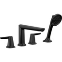 Delta T4771-BL Galeon 4-Hole Roman Tub Trim With Hand Shower Matte Black