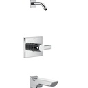 Delta T14499-PR-LHD Pivotal 14 Series Tub And Shower Trim Less Head Lumicoat Chrome