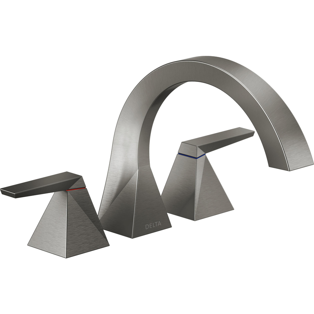 Delta T2746-KS-PR Trillian Two-Handle Roman Tub Trim Lumicoat Black Stainless