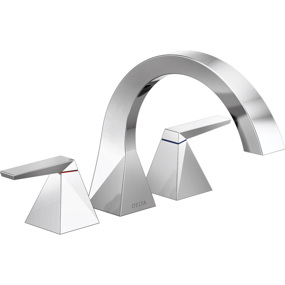 Delta T2746-PR Trillian Two-Handle Roman Tub Trim Lumicoat Chrome