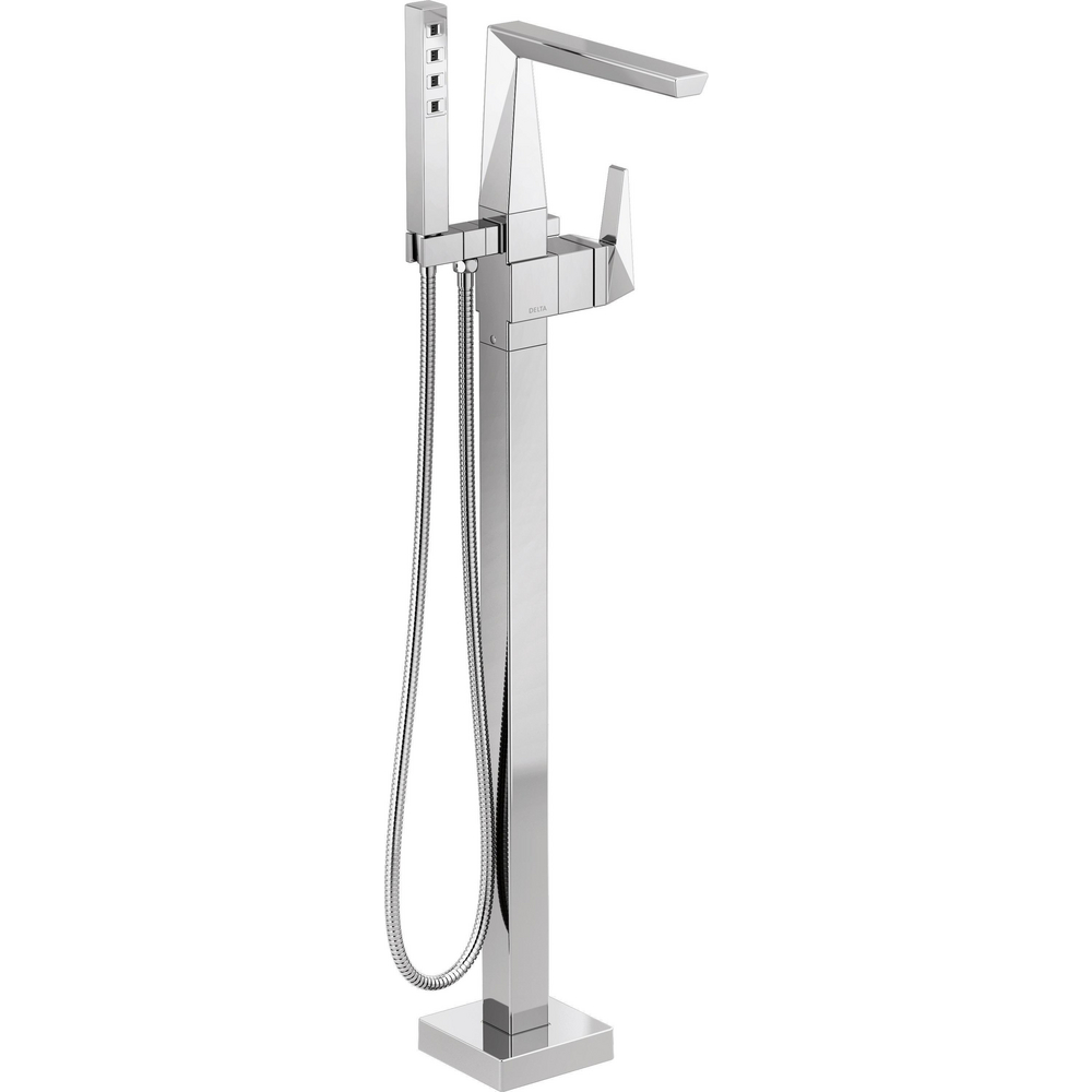 Delta T4743-PR-FL Trillian Floor Mount Tub Filler Trim Lumicoat Chrome