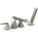 Delta T4743-SS-PR Trillian 4-Hole Roman Tub With Handshower Trim Lumicoat Stainless