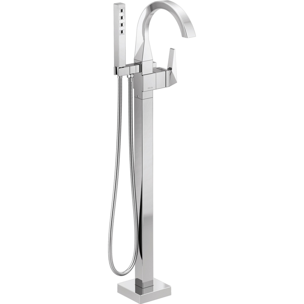 Delta T4746-PR-FL Trillian Floor Mount Tub Filler Trim Lumicoat Chrome