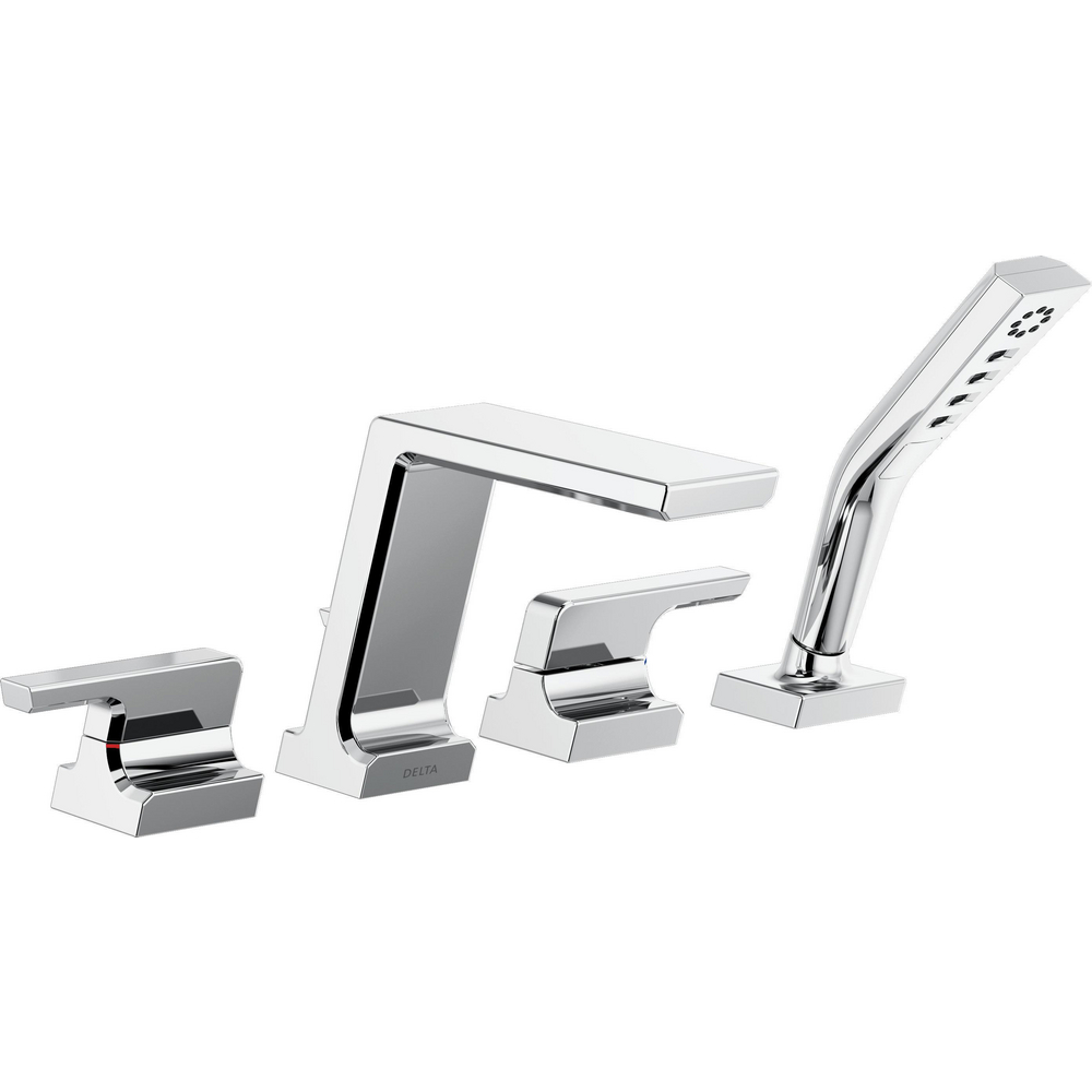 Delta T4799-PR Pivotal Roman Tub with Hand Shower Trim Lumicoat Chrome
