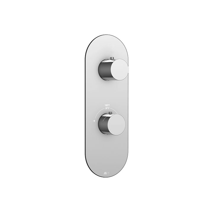 Aquabrass R9295 Trim Set For 12123 1/2 Thermostatic Valve 2 Way 1 Function At A Time Polished Chrome